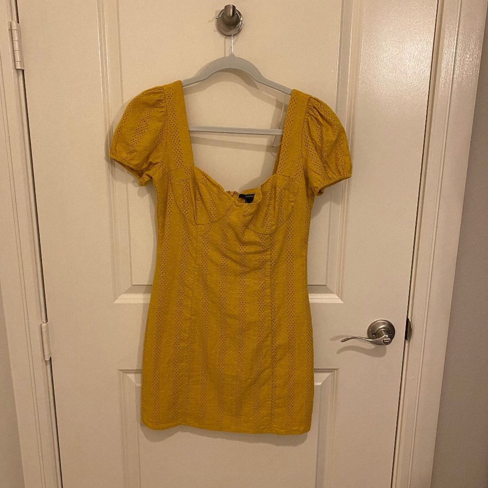 Yellow lace dress